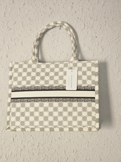 Bolso cuadros blanco