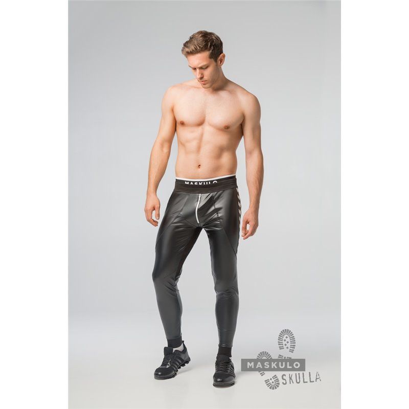 MASKULO - Men�s Fetish Leatherette Pants White - Small