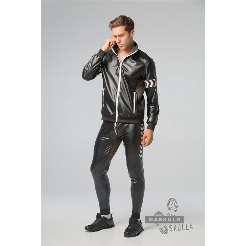 MASKULO - Men�s Fetish Leatherette Jacket White - 2XL
