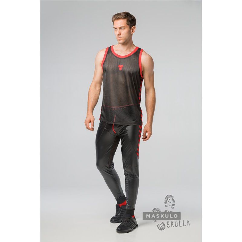 MASKULO - Skulla Men�s Fetish Tank Top Red - 5XL
