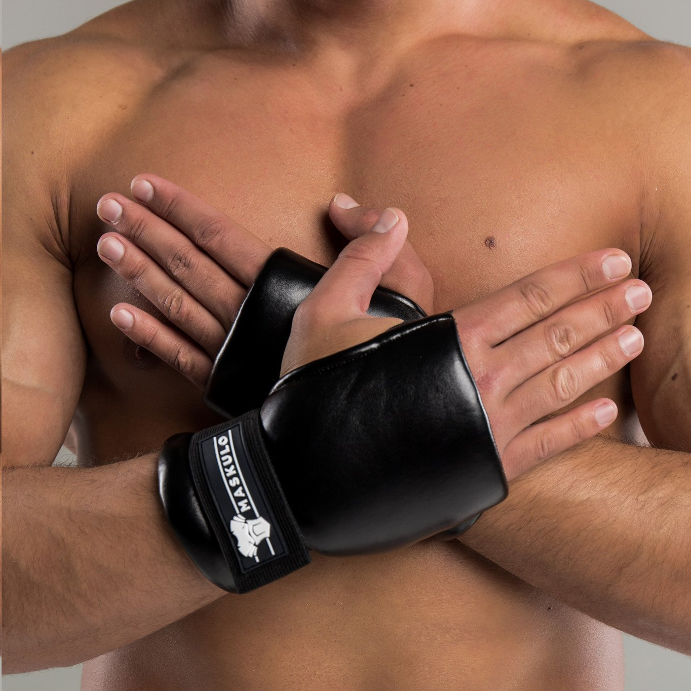 MASKULO - Wrist Guard Set (2 pcs) Leather/Rubber - M