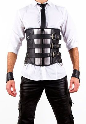 Addikt Leather Corset With 3 Belts