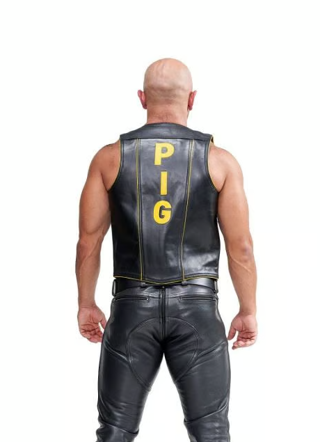 Addikt Personalised Leather Muscle Short Bar Vest