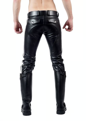 Addikt Classic Leather Jeans With Stripes