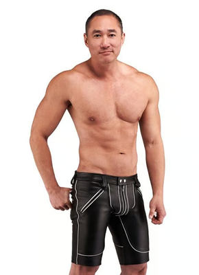 Addikt Leather Flexxer Shorts With Piping