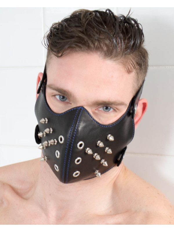Addikt Leather Mouth Mask with Spikes