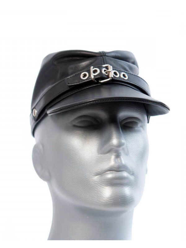Addikt Leather Corporal Cap with Front Buckle