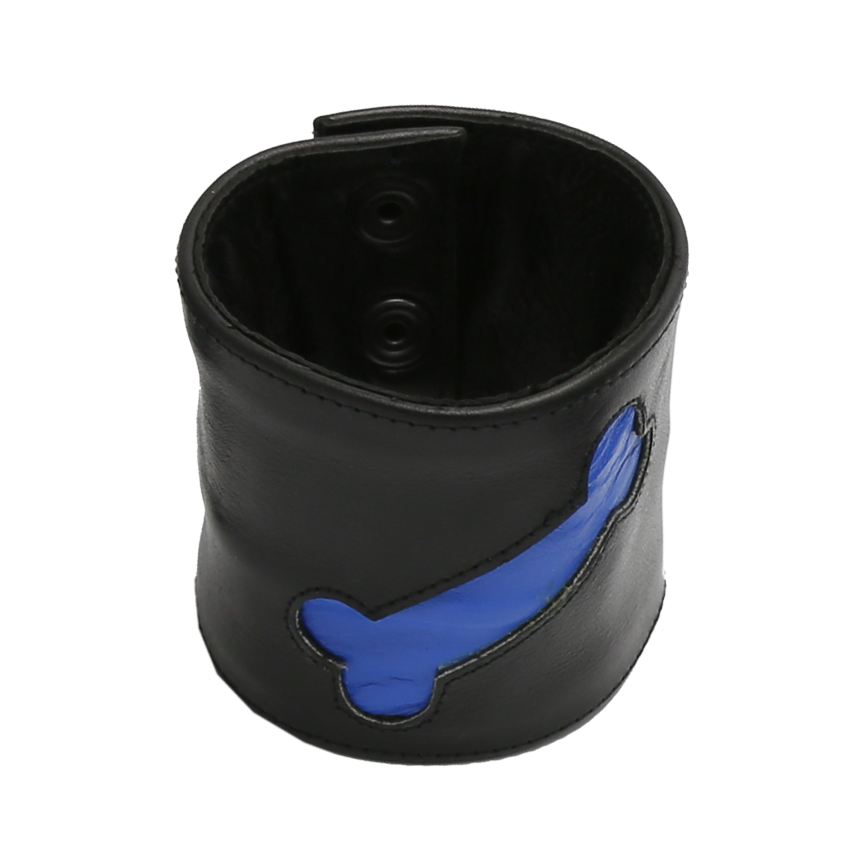 Addikt Leather Puppy Bone Wristwallet: Black &amp; Blue