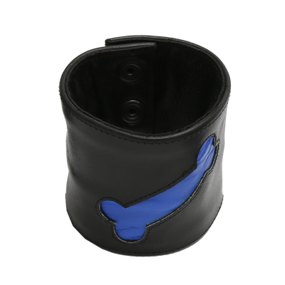 Addikt Leather Puppy Bone Wristwallet: Black &amp; Blue