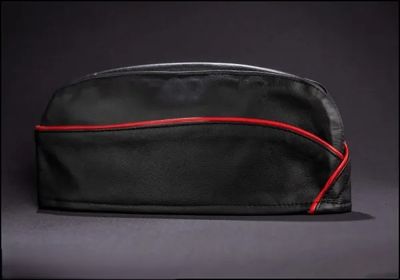 Addikt Leather Garrison Cap with Piping