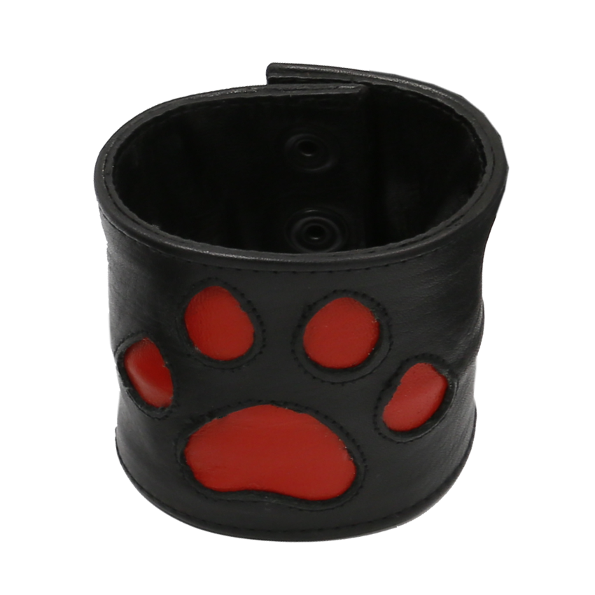 Addikt Leather Puppy Paw Wristwallet: Black &amp; Red