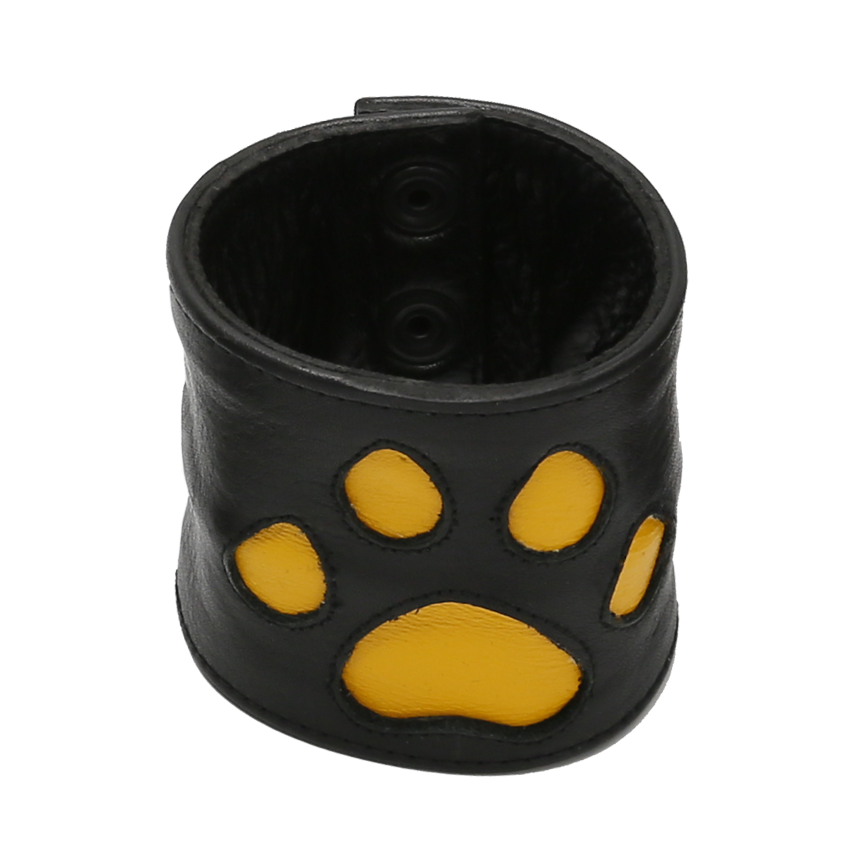 Addikt Leather Puppy Paw Wristwallet: Black &amp; Yellow