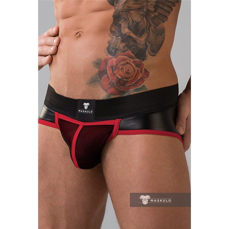 MASKULO - Briefs Mesh Codpiece Regular Rear Red - S