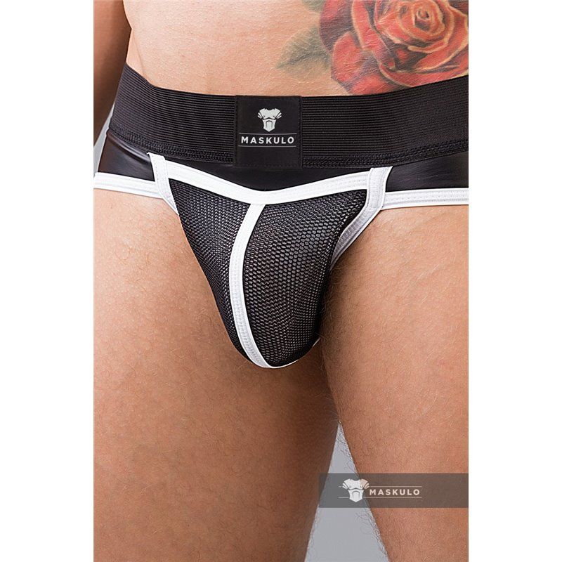MASKULO - Briefs Mesh Codpiece Open Rear White - 2XL