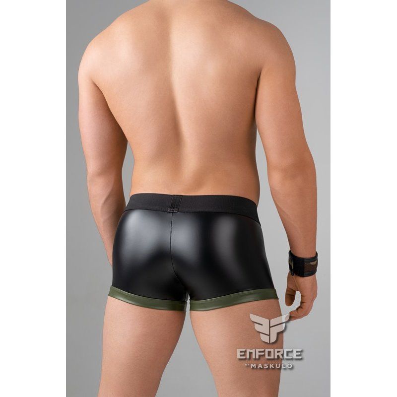 MASKULO- EnForce Waist-high Codpiece Trunks Regular Rear Black - Large