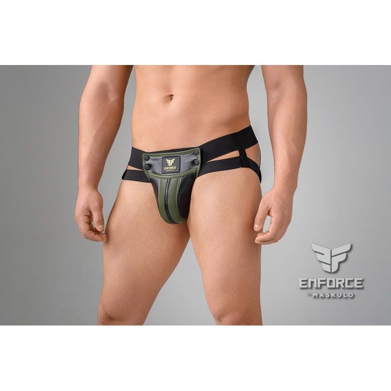 MASKULO- EnForce Waist-high Codpiece Jockstraps Black - Medium