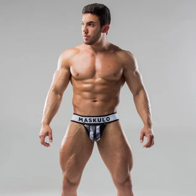 MASKULO - Fetish Jockstrap Detachable Codpiece Camo Sand - 3XL