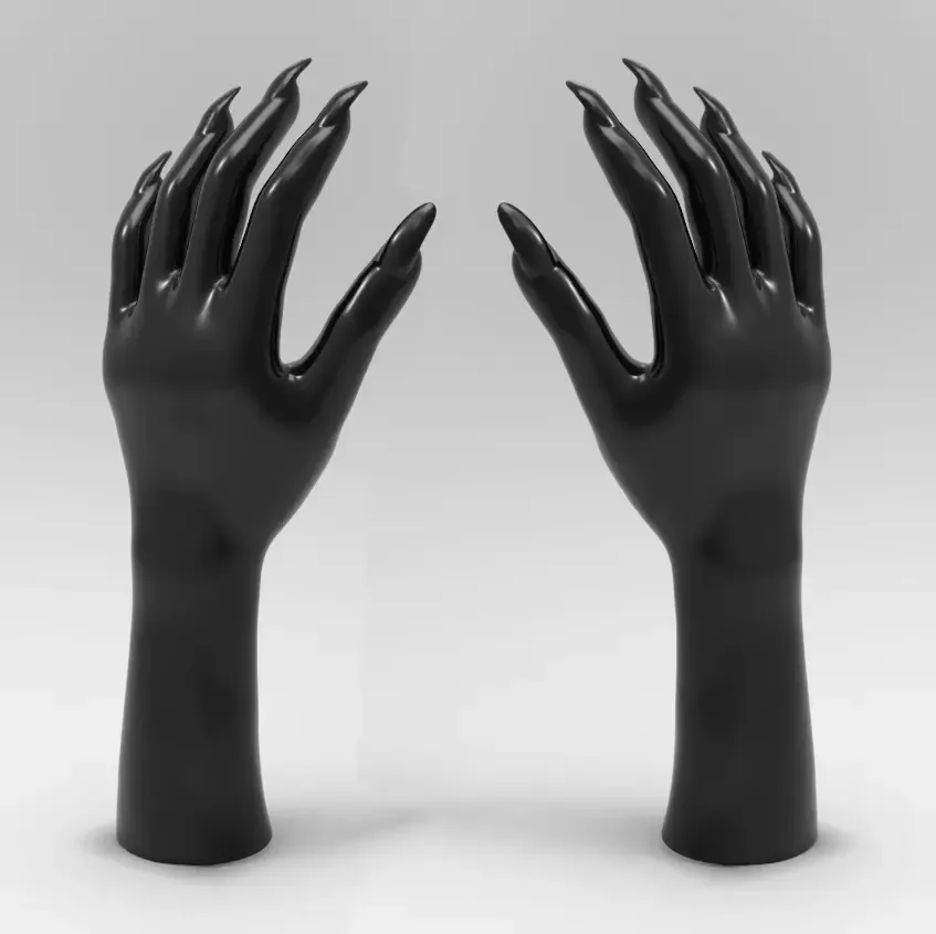 Silicone Black Gloves with Long Nails