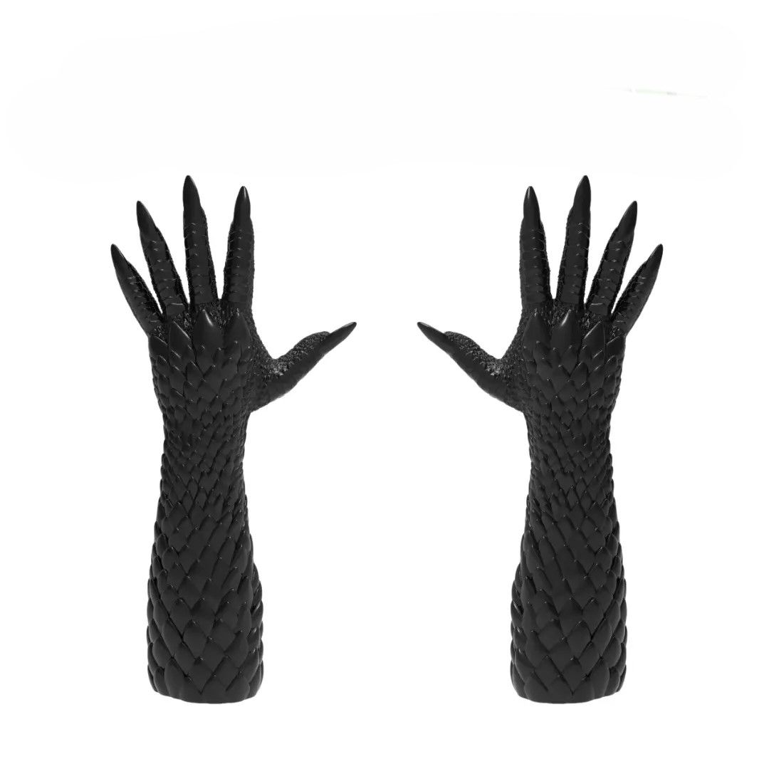 Silicone Dragon Scale Long Gloves