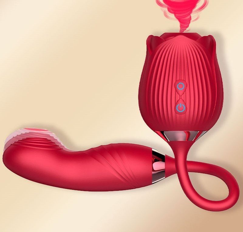 OBSESSD G-SPOT CLITORIS ROSE &amp; FLAPPING VIBRATOR - green