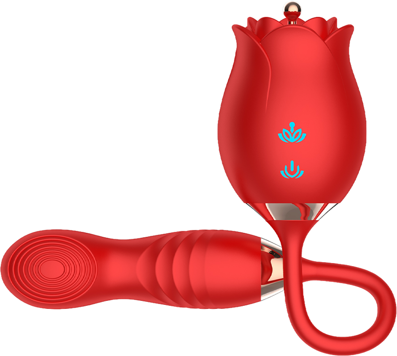 OBSESSD G-SPOT ATTACHMENT ROSE &amp; FLAPPING VIBRATOR - royal blue