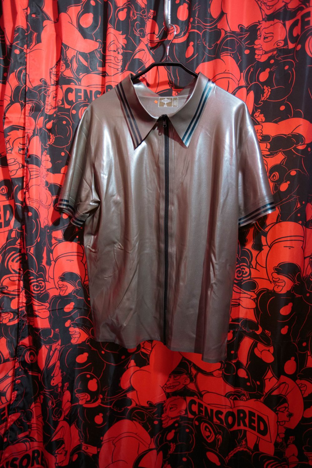 Libidex brown latex short sleeve top XXL