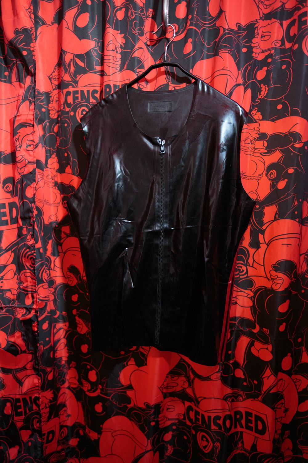 Rub Addiction black latex tank top XL