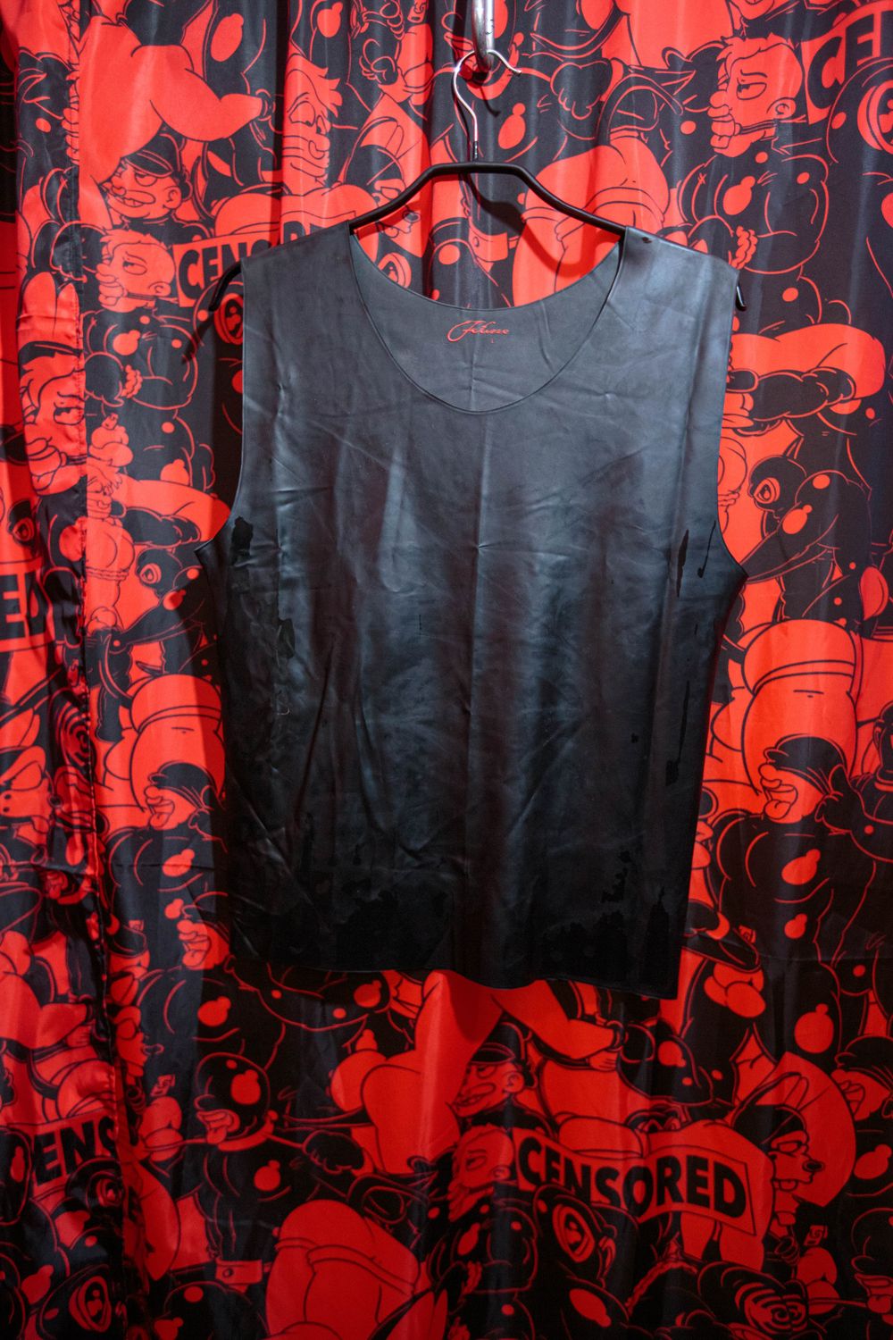 Fetisso black latex tank top L