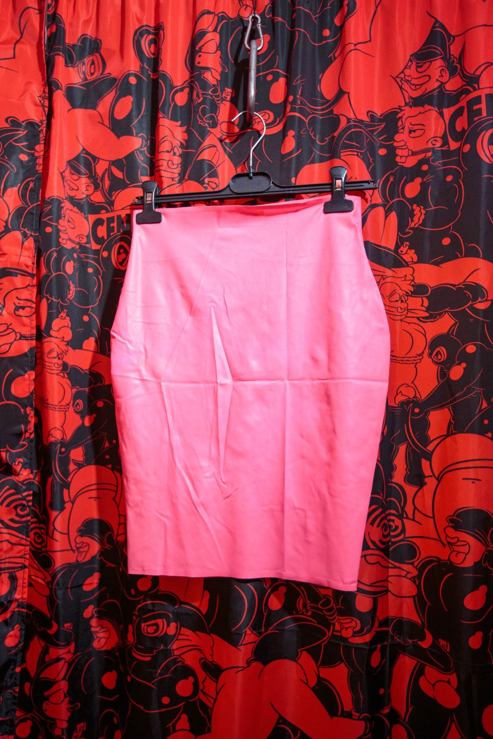 Pink latex skirt