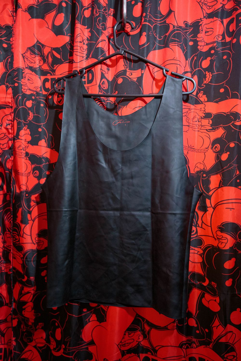 Fetisso black latex tank top L