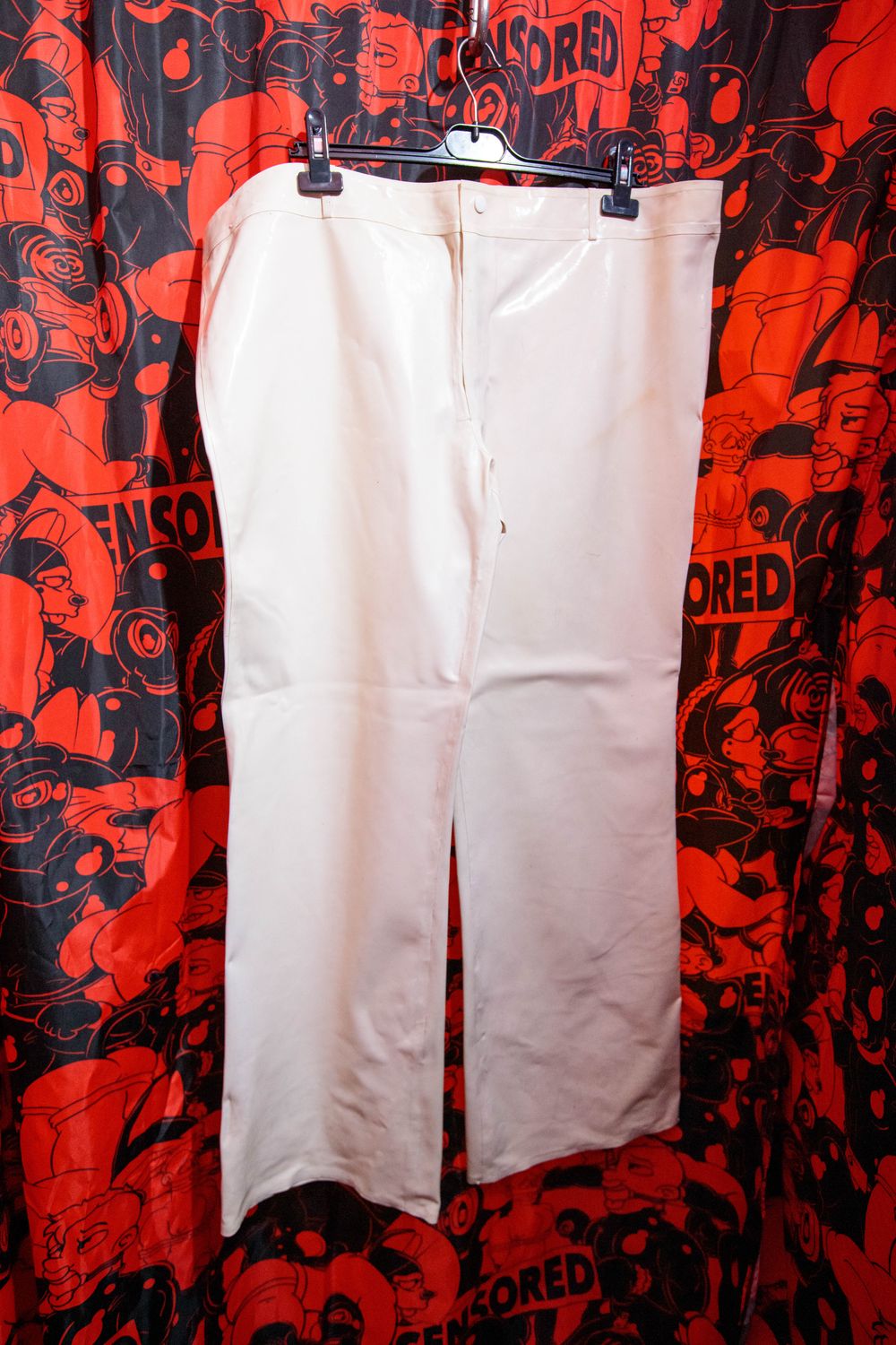 White latex pants XXL