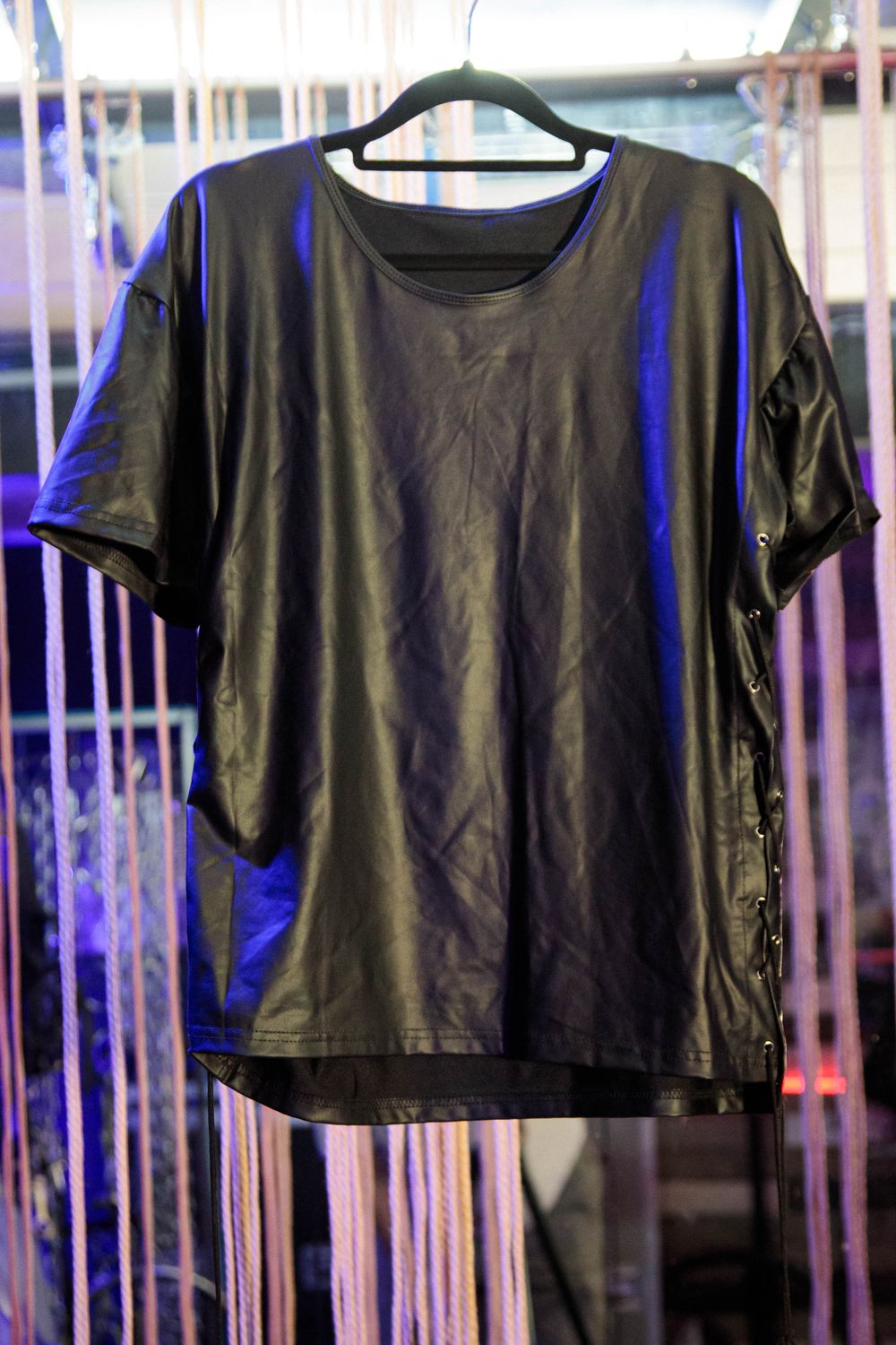 Courted Zentai Leather Black Tee