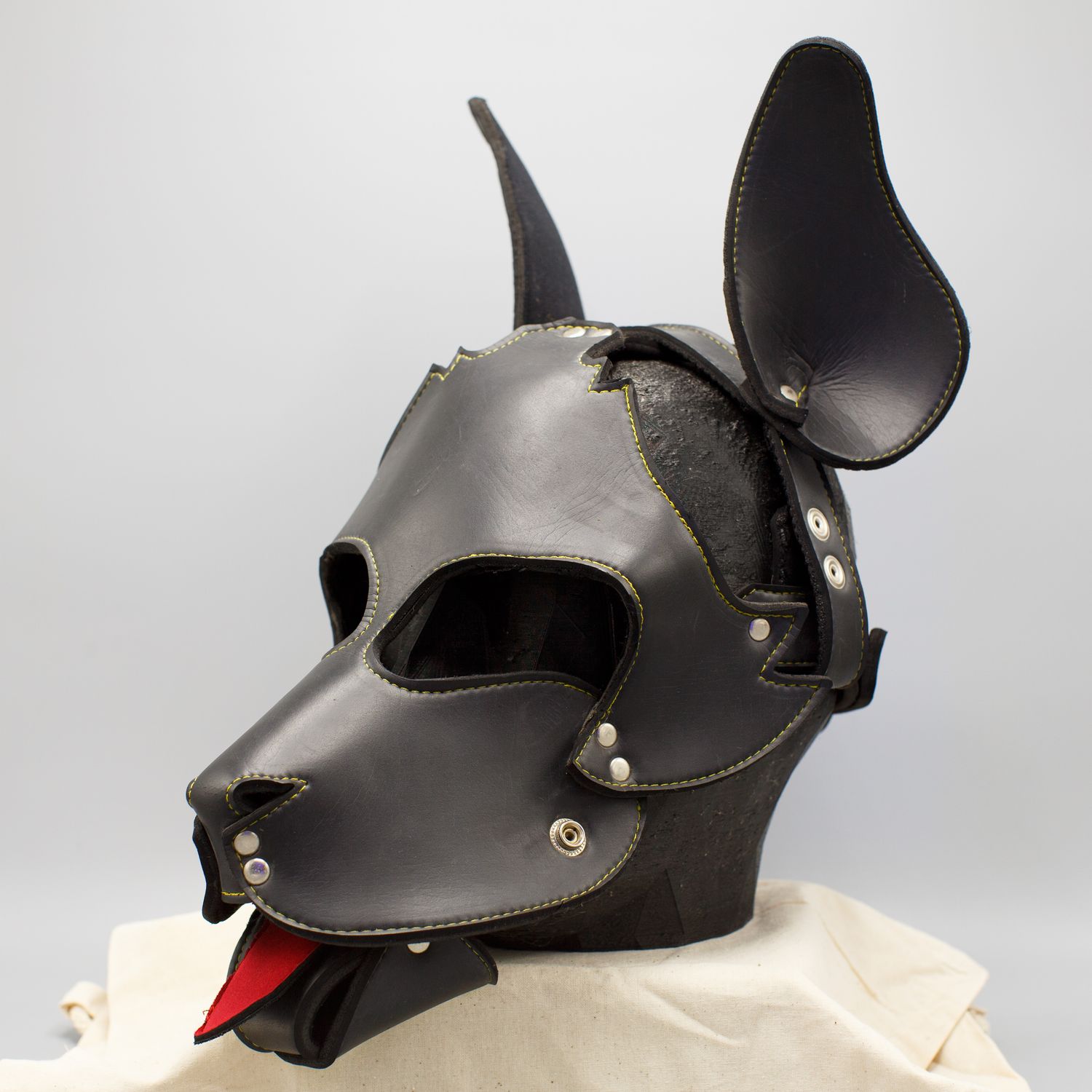 Wruff Stuff Leather Puppy Hood Black