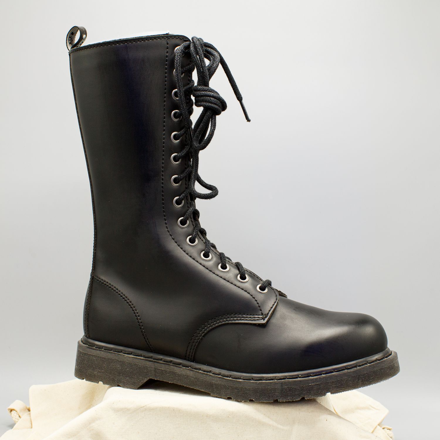 Leather Boots Black with Zipper