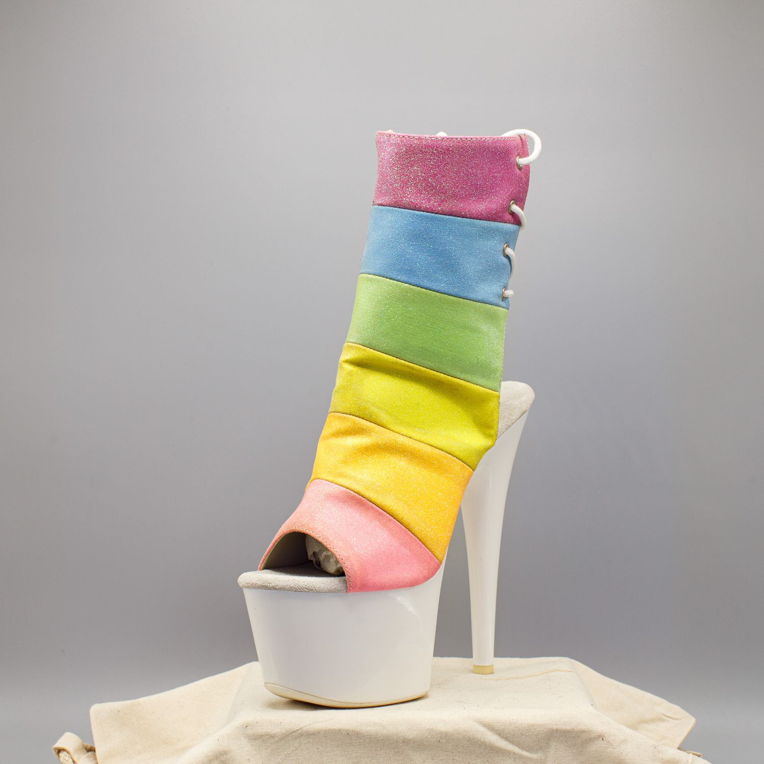PVC High Heel Platform Stiletto with Zipper