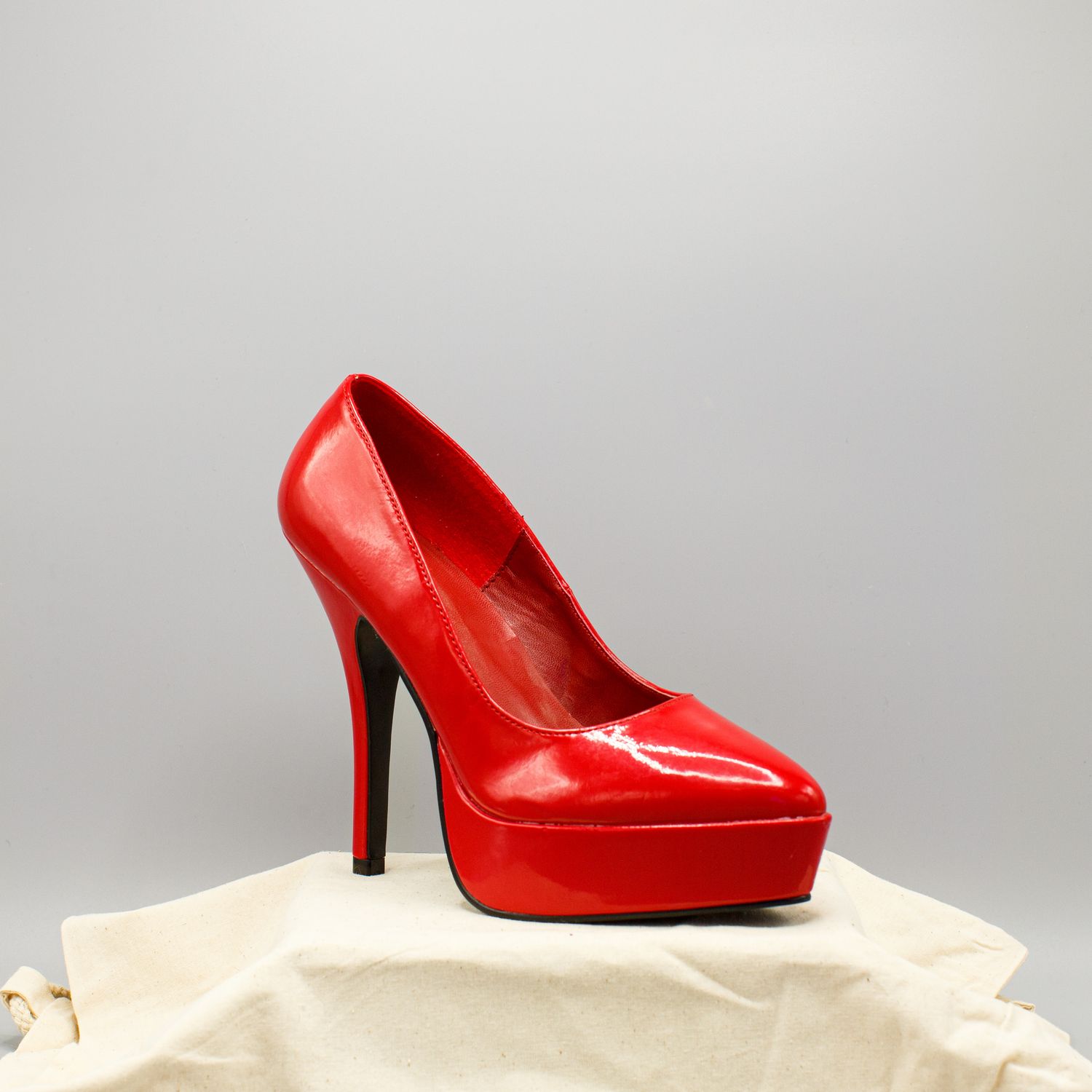 Red PVC High Heels