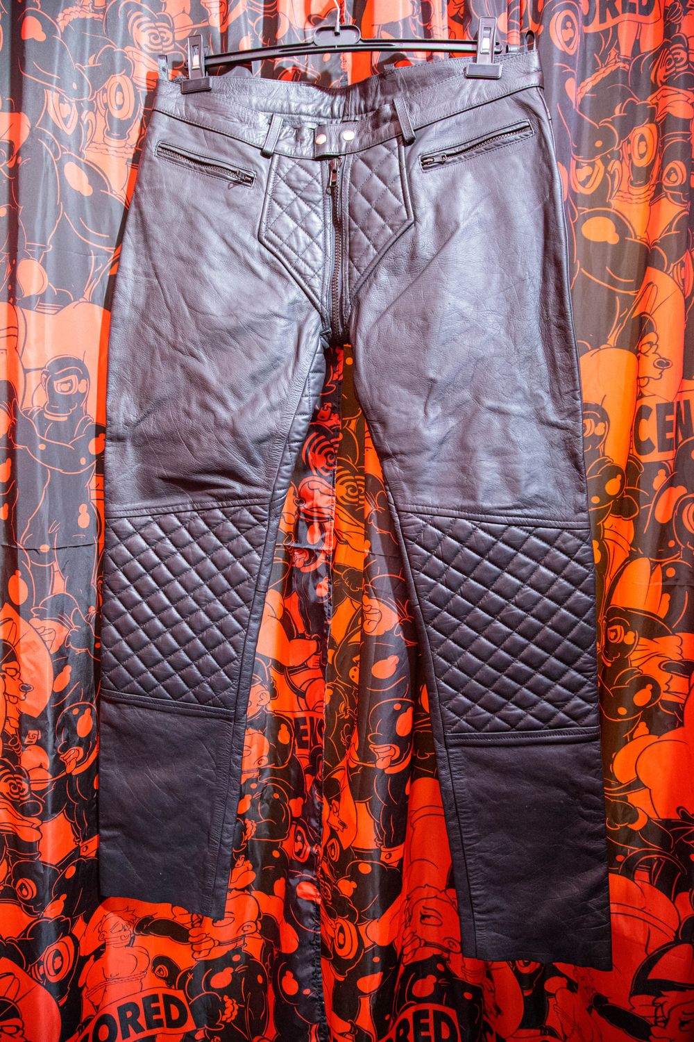 Black Leather Pants with Back Zipper