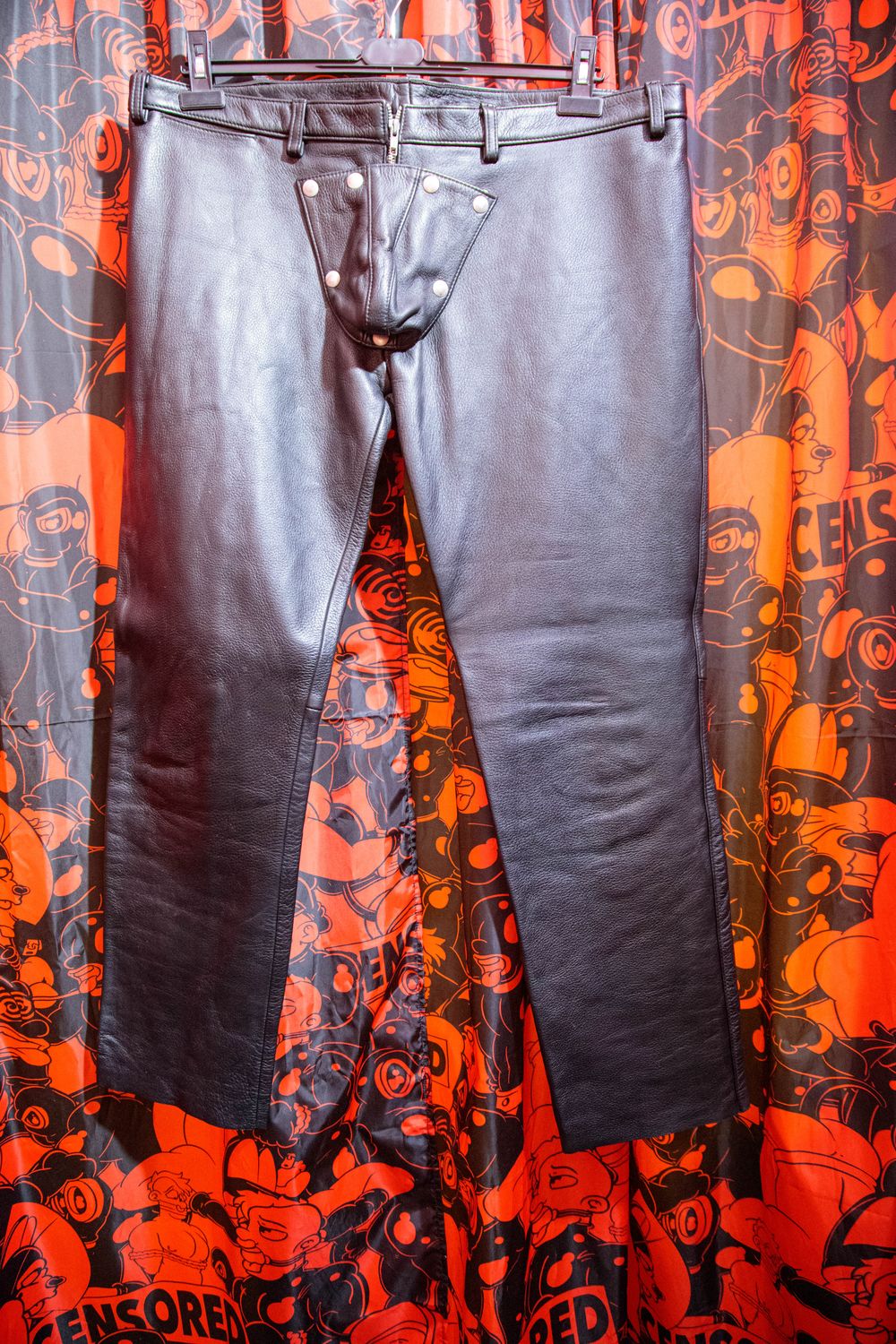Black Leather Pants with Cod Piece