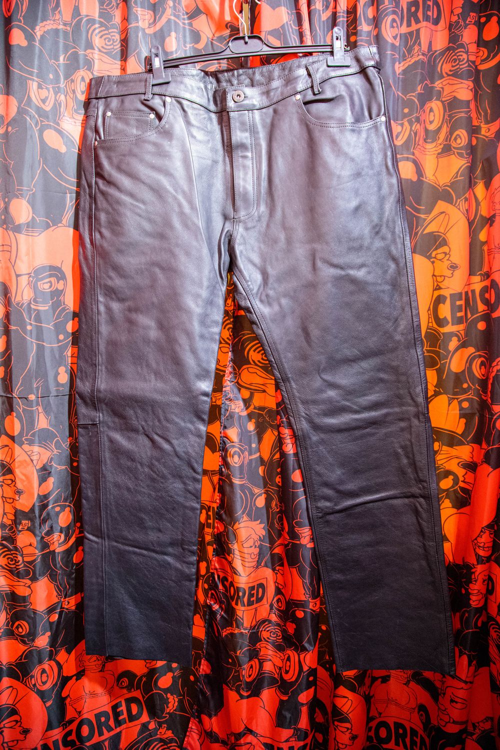 Leather Pants with Back Zipper Size 42