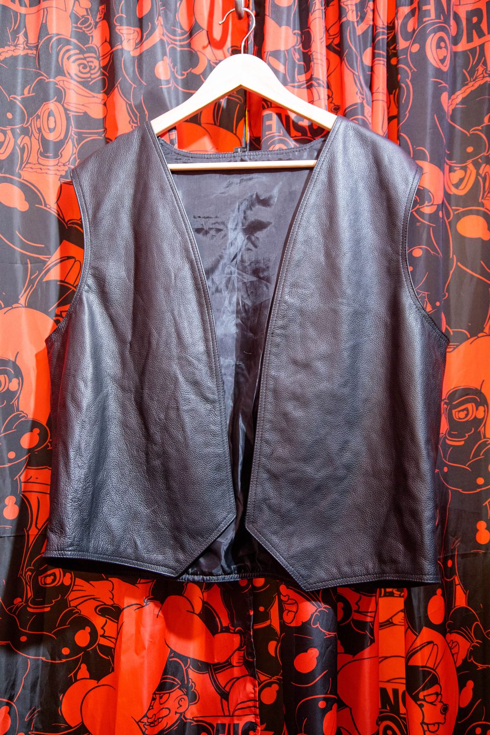 Black Leather Vest L