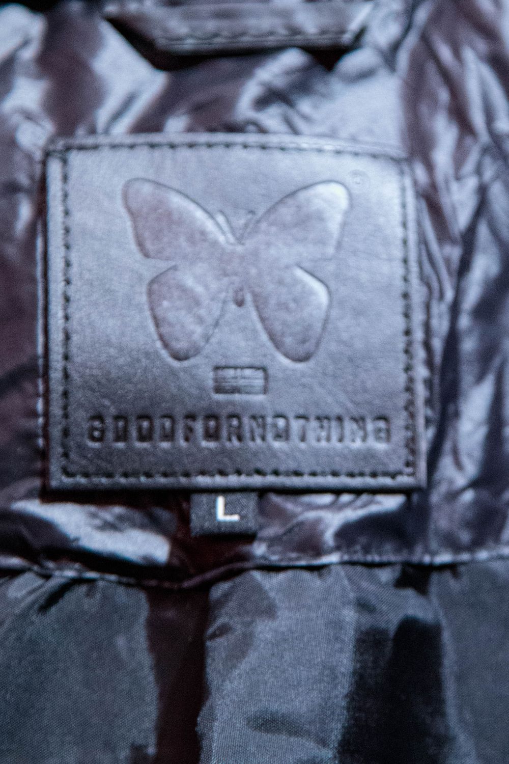 Goodfornothing Black Puffer Down Jacket L