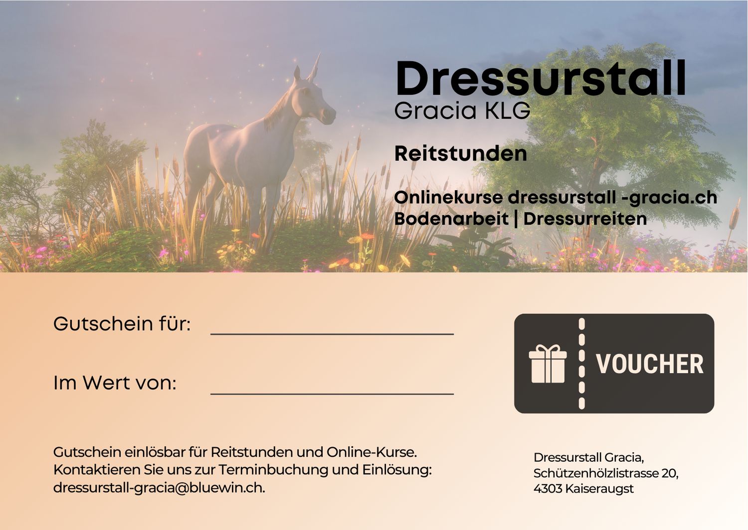 Dressurstall Gutscheine