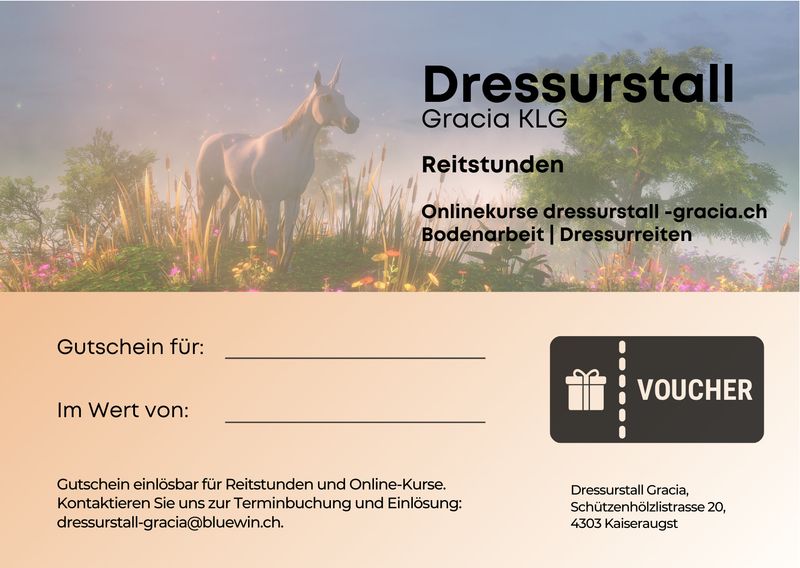 Dressurstall Gutscheine
