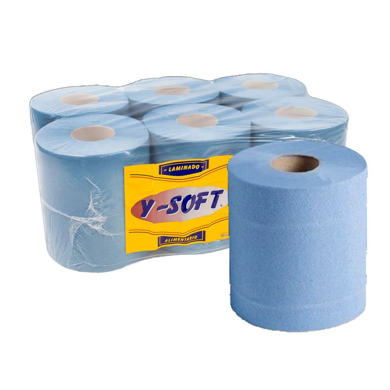 BOBINA SECAMANOS LAMINADA AZUL Y - SOFT