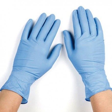 GUANTES NITRILO AZUL SIN POLVO