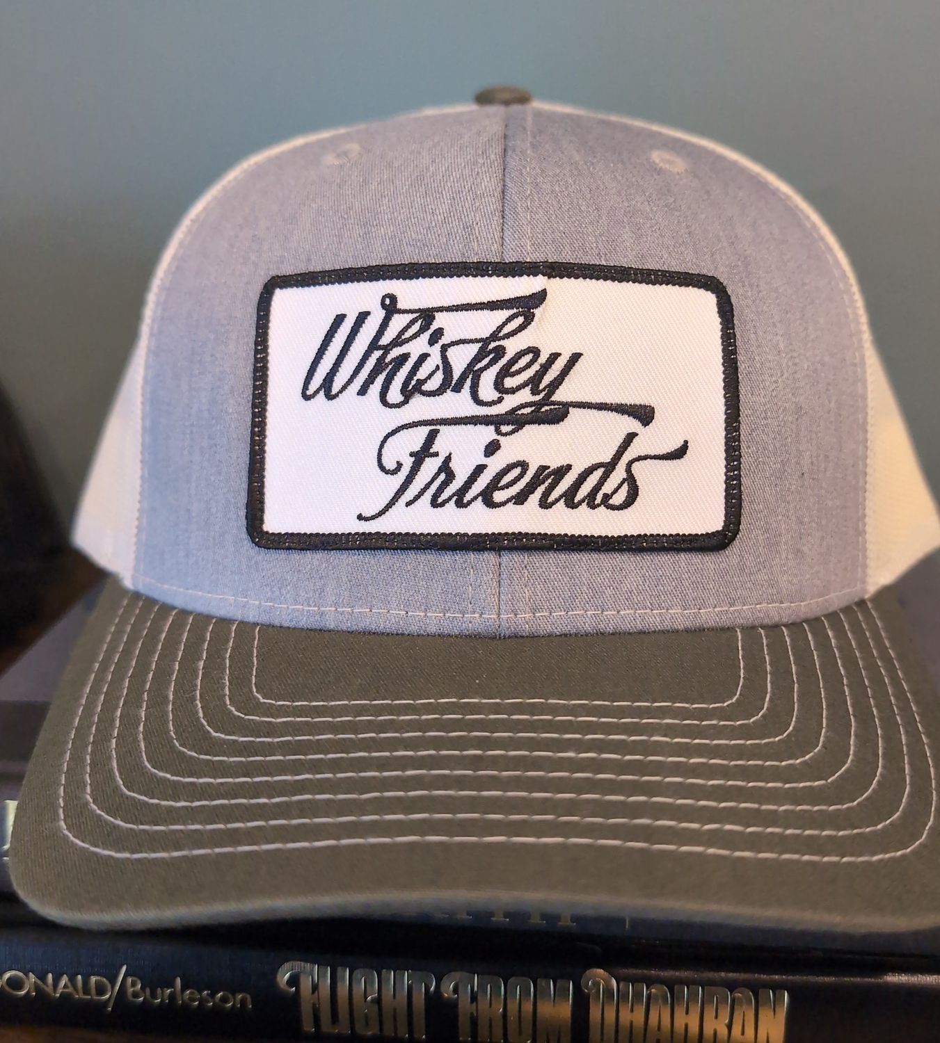 Whiskey Friends hat olive and gray