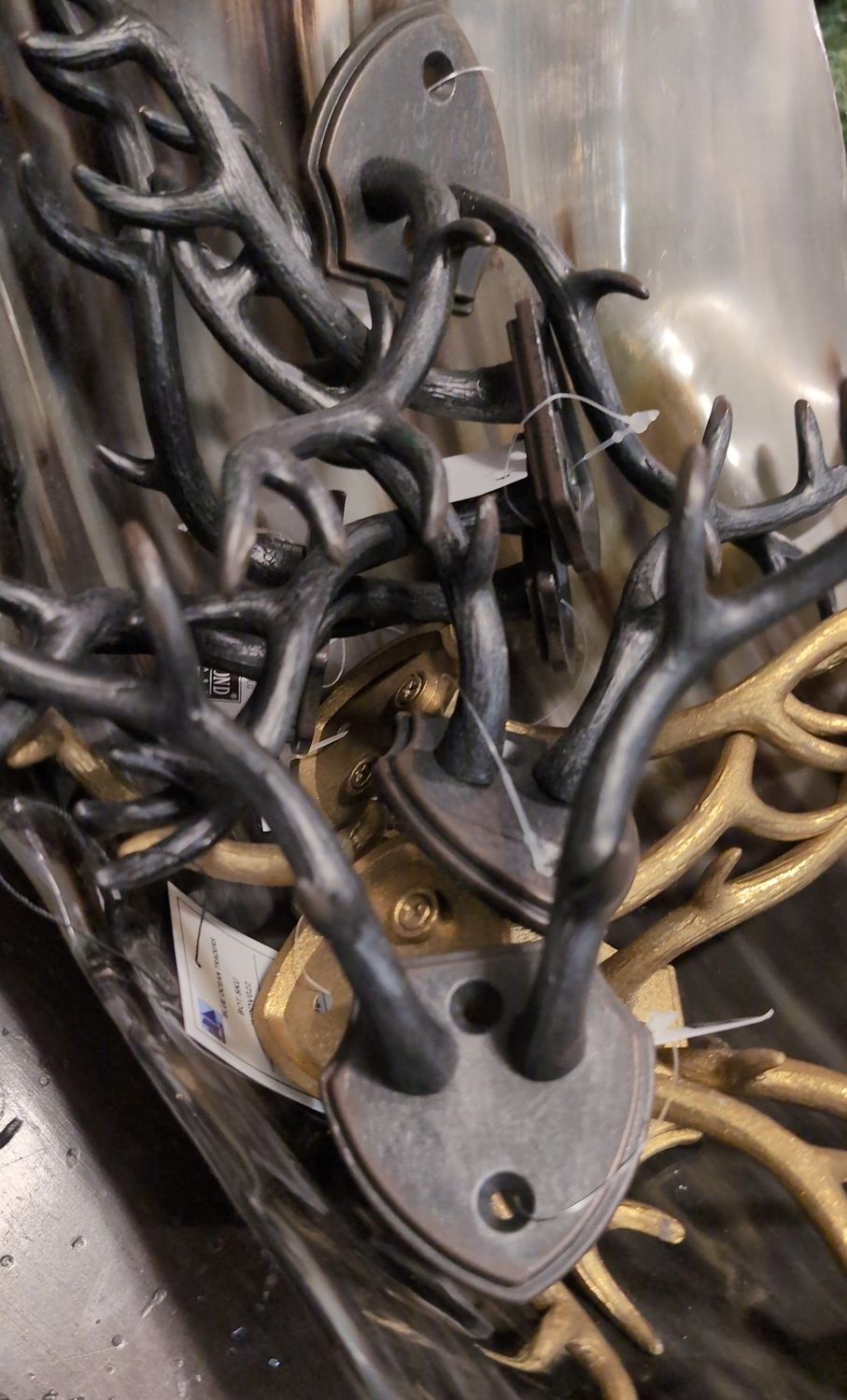 Pewter antler hook dark metal