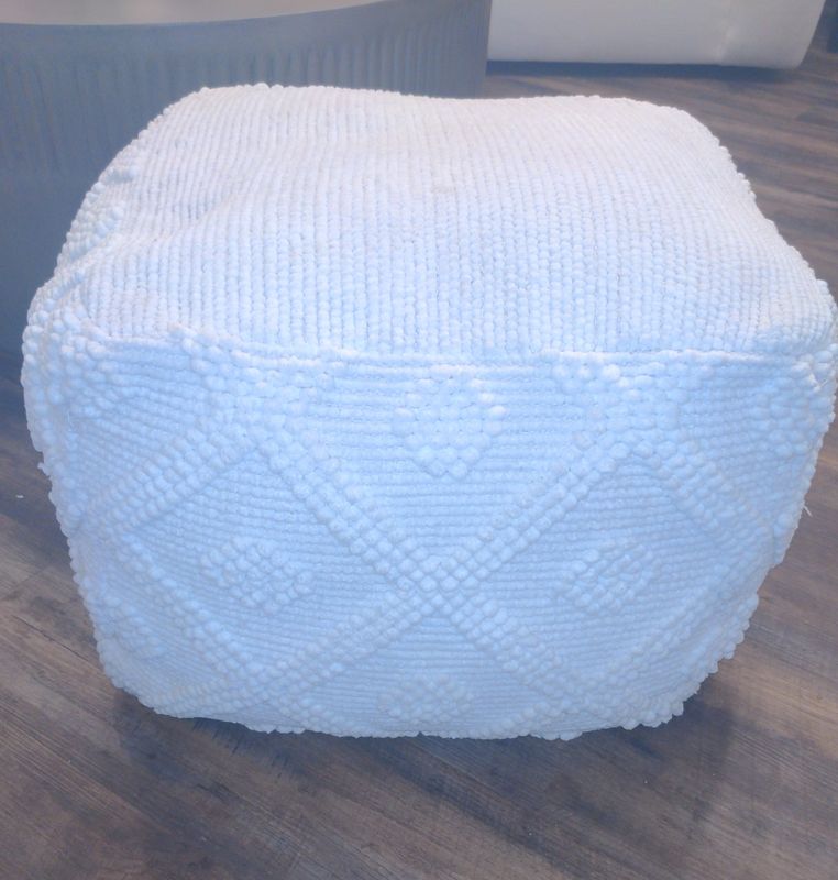 Off white Boho Pouf