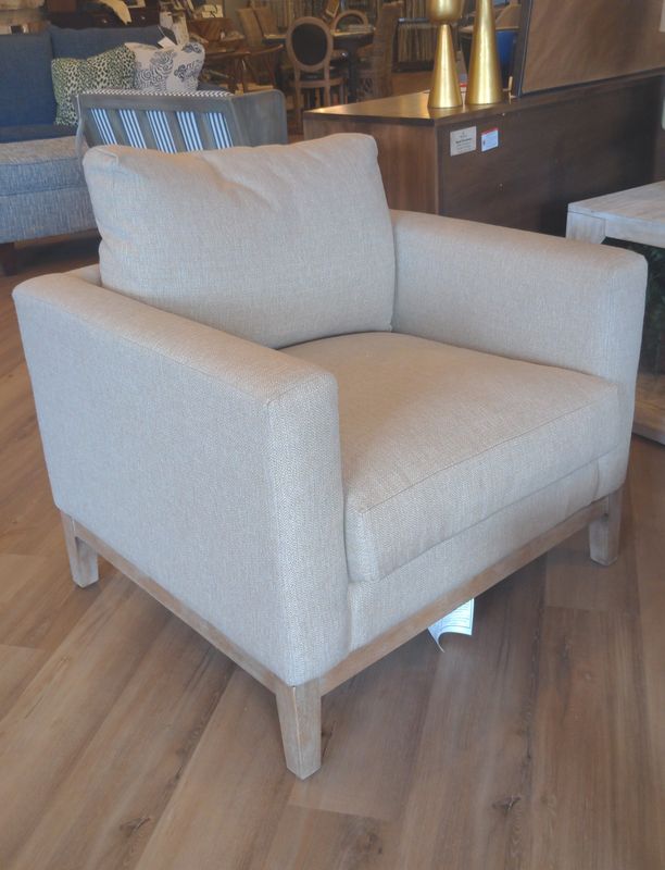 Beige track arm club chair -performance Beige track arm club chair -performance