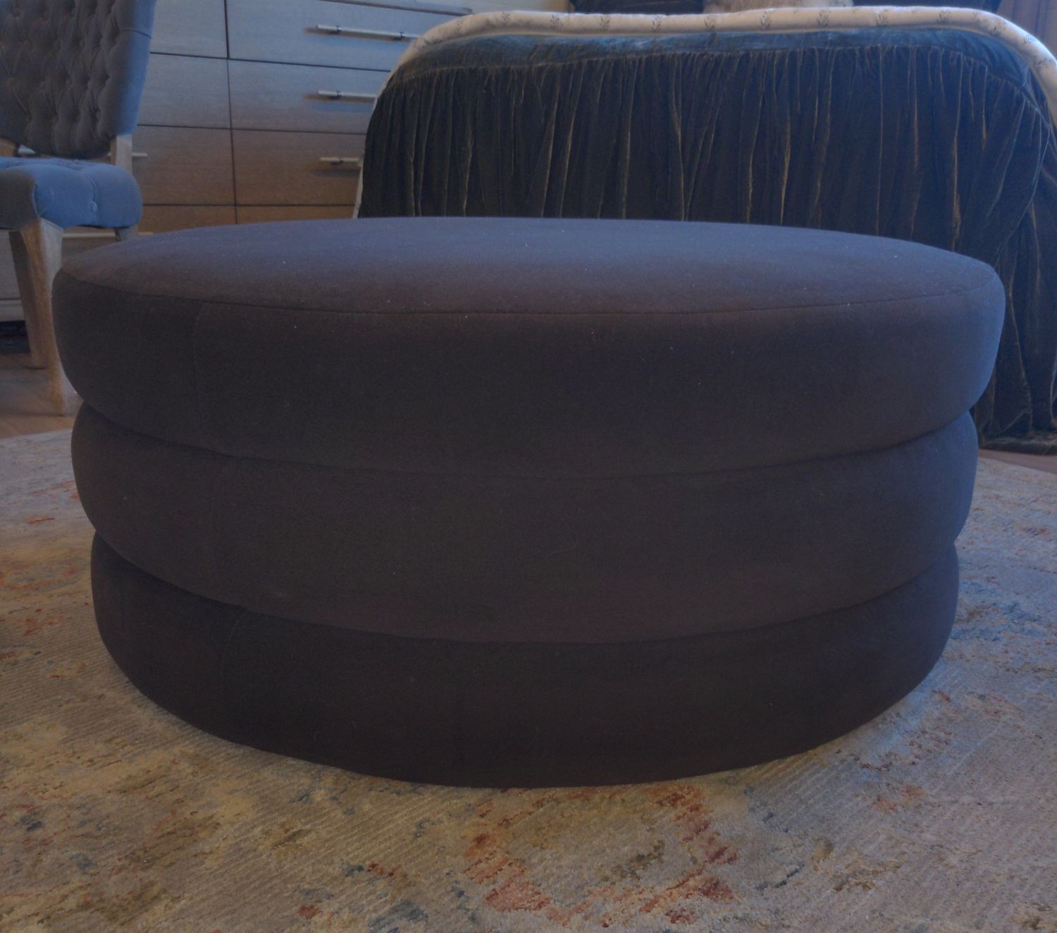 Brown Velvet Ottoman